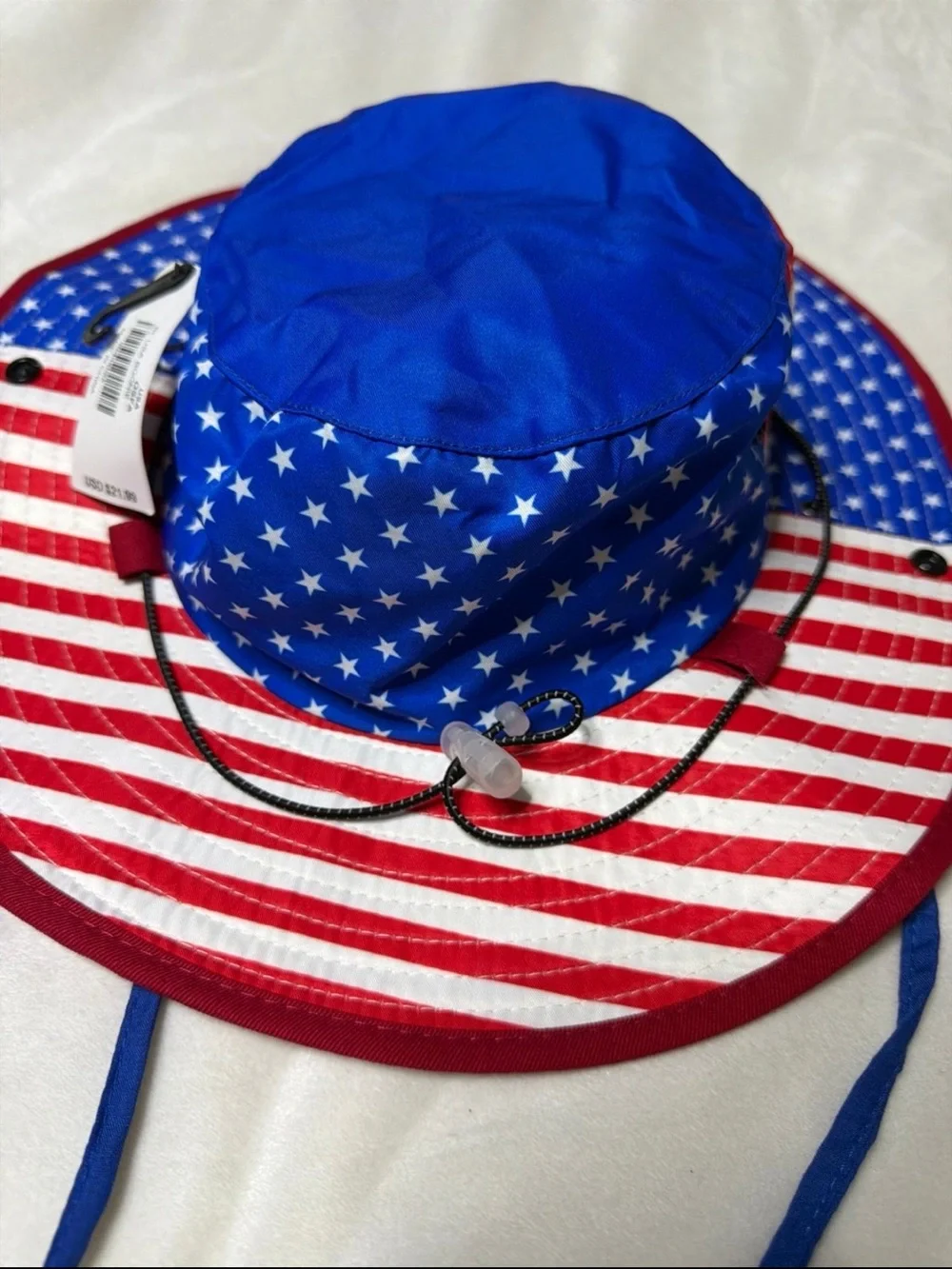 Patriotic Sun Hat - Blue & Red Stars and Stripes